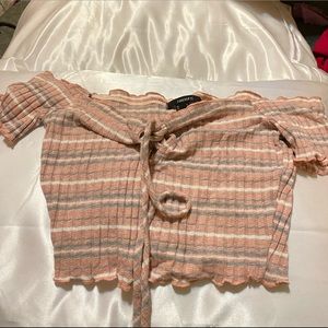 Stripped forever 21 pink crop top